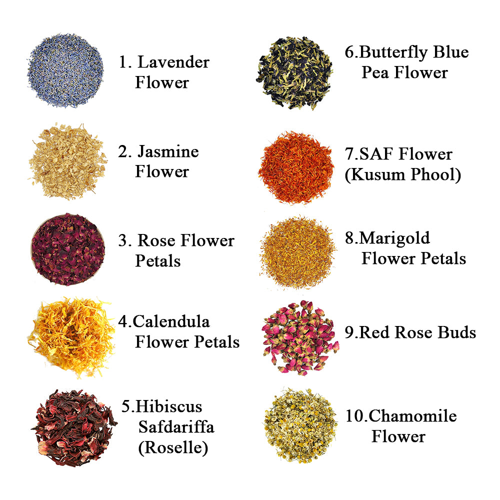 15g-15g Flowers Combo | 10 Dried Flowers | Pack Combo of 10 Dried edible flowers - Image 3